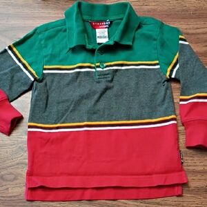 🎈Gymboree 1998 Size Small 2-3yrs Green, Gray, and Red Kids Polo